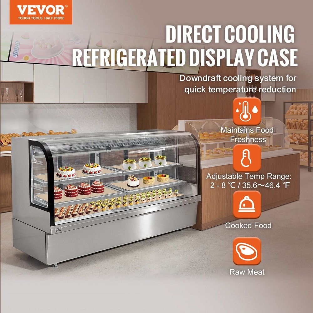 4-Tier 901L 32cu ft Refrigerated Display Fridge & Cooler for Bakery Use