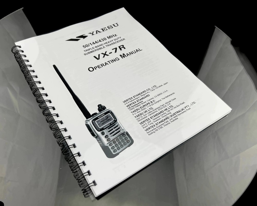 Yaesu VX-7R Instruction Owners Manual Operating User Guide Coil Bound