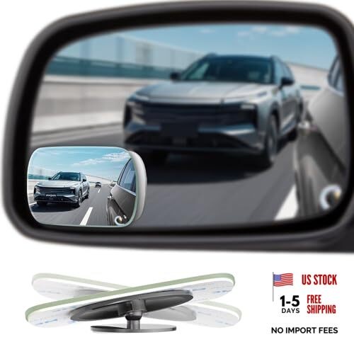 Blind Spot Mirrors 2 Pack, Frameless Side Mirror Blindspot Rectangle-2pcs