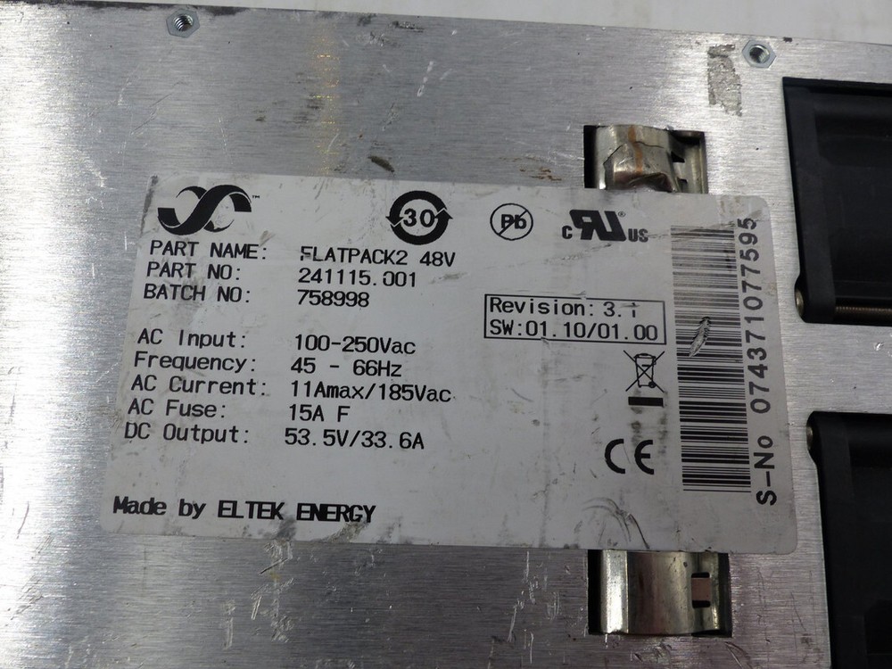 ELTEK 241115.001 FLATPACK2 48V POWER SUPPLY RECTIFIER MODULE