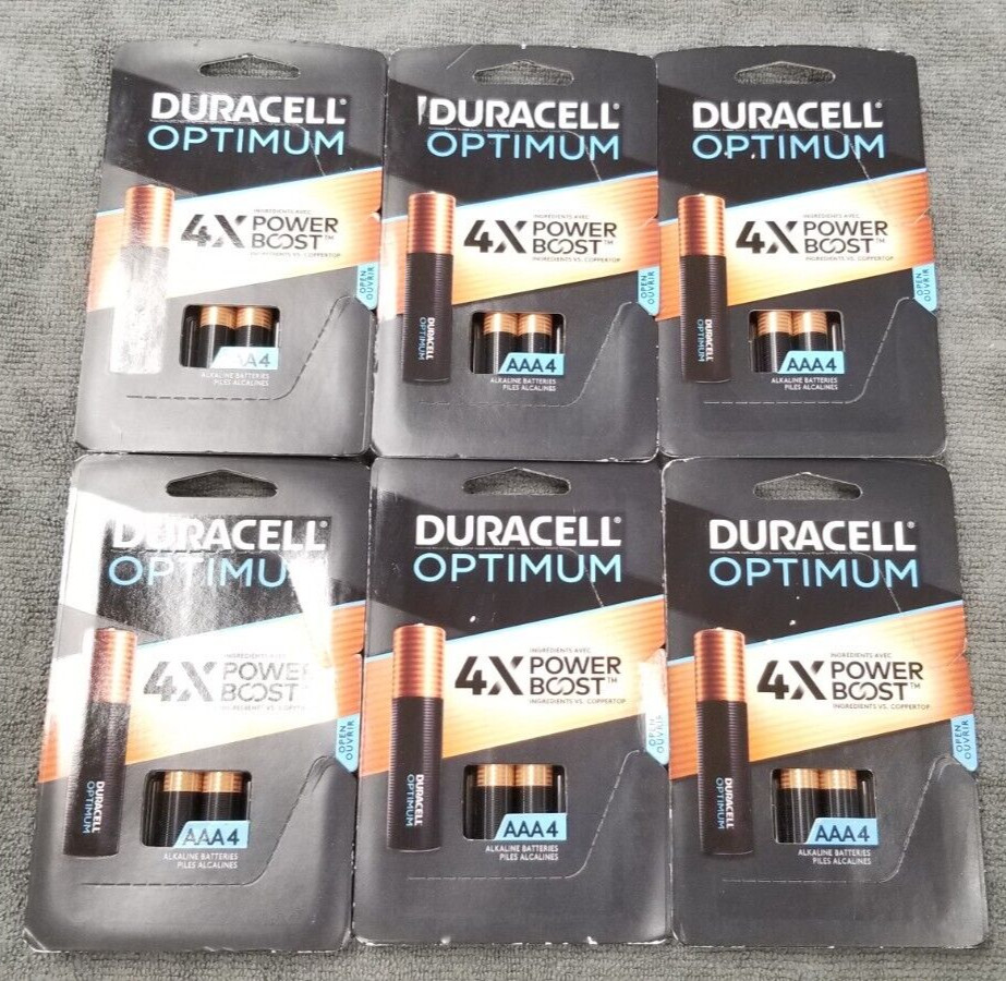 NEW 6X4 PACK Duracell Optimum AAA Batteries