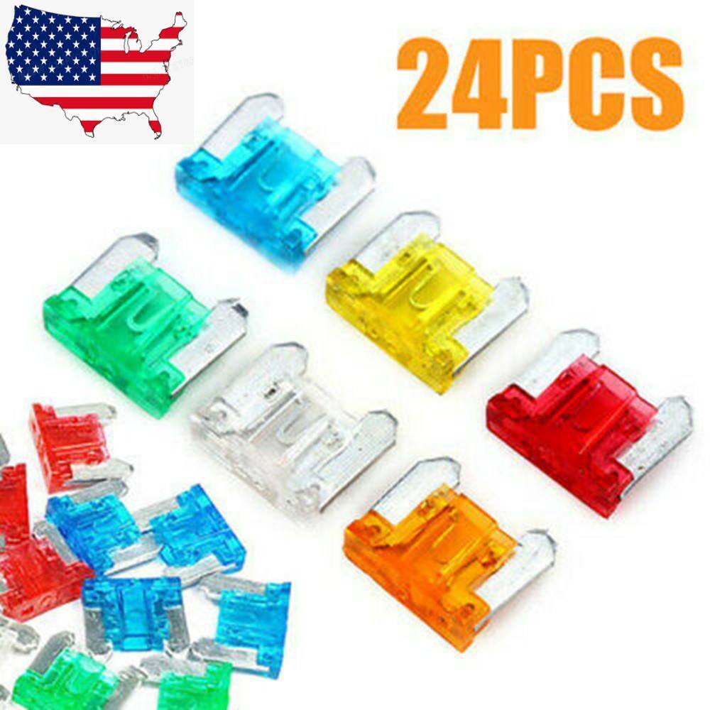 Micro Blade Fuse Assorted Kit Mixed Low Profile Mini Car Van Auto 5A-30A 24PCS