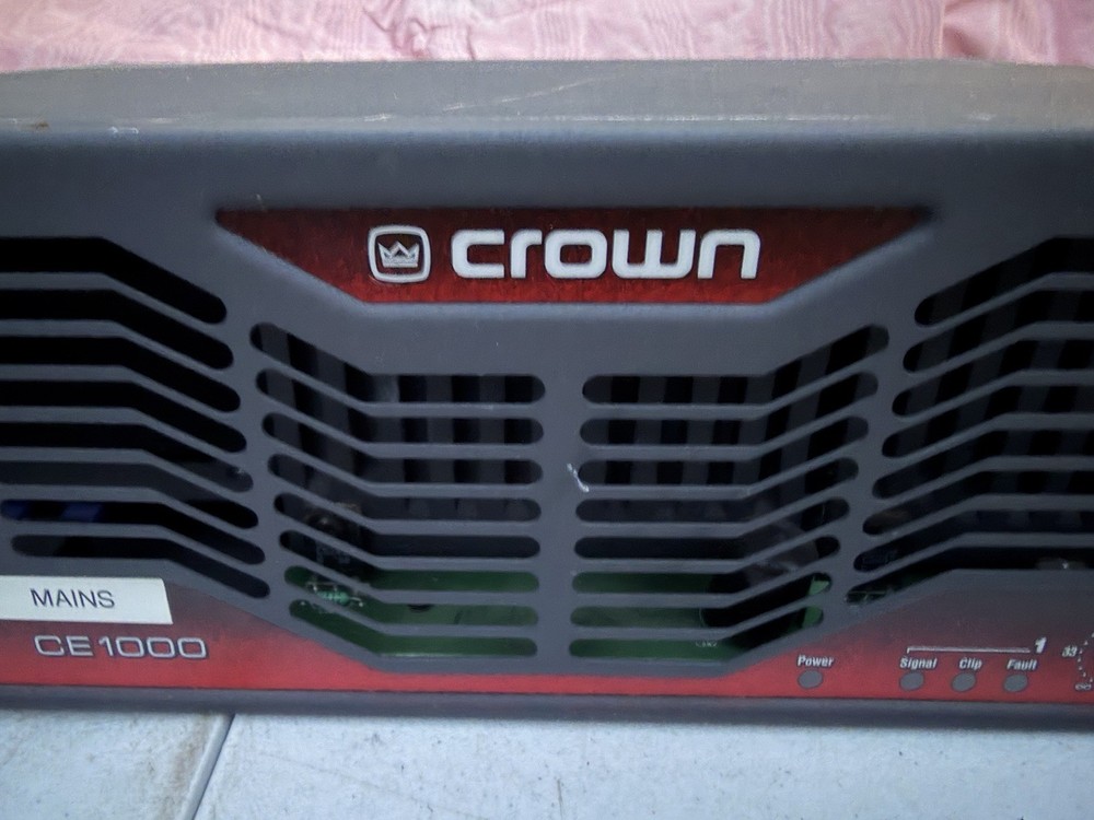 Rack Mount Crown CE1000 2-Channel Power Amplifier AS IS Untested / Powers On
