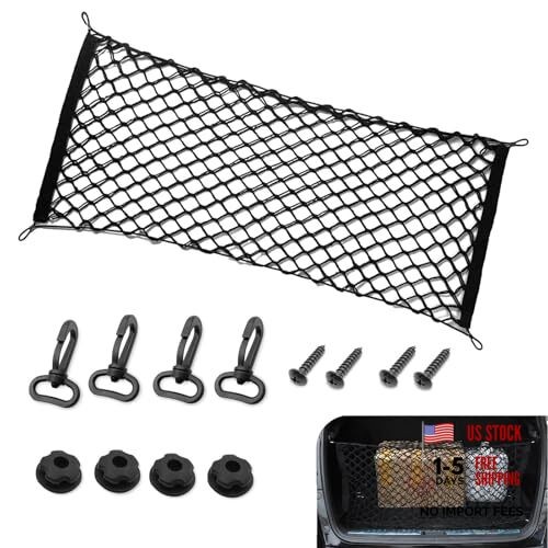 1 PC Car Trunk Luggage Net, Elastic Double-layer Trunk Cargo Net, Adjustable