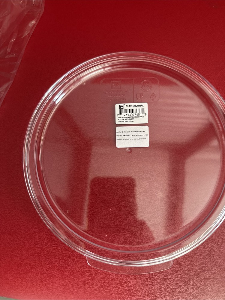 Thunder Group PLRFC0204PC Round Clear Polycarbonate Food Storage Container Lid