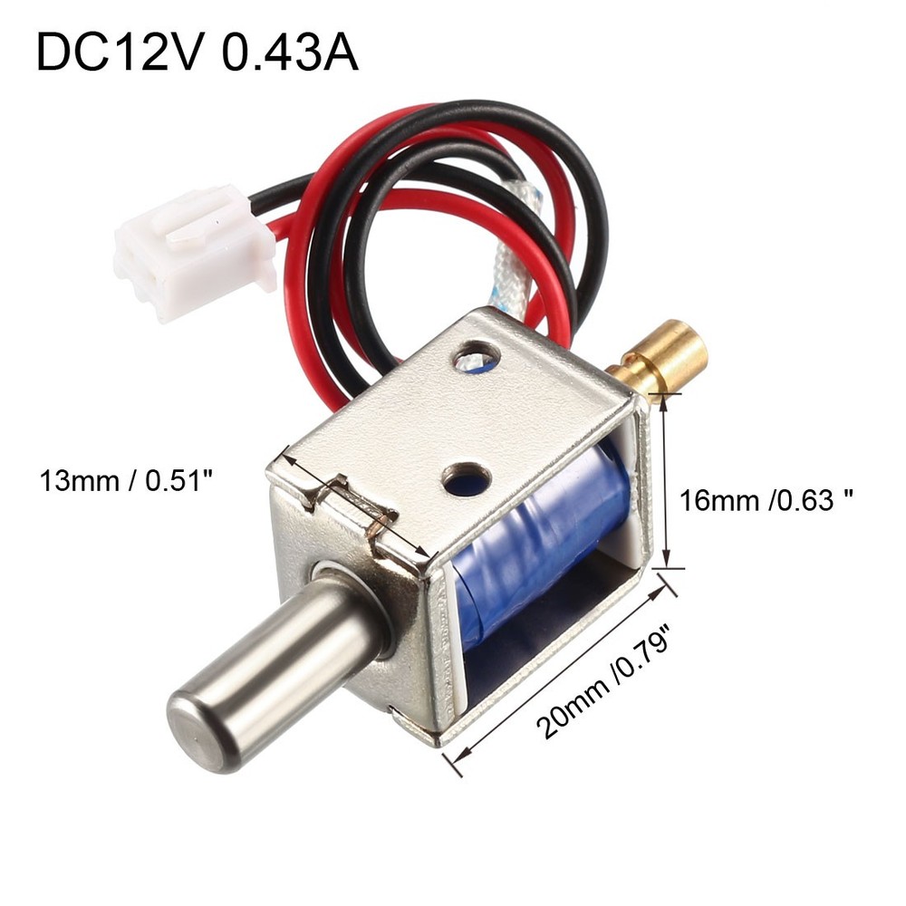 DC12V 0.43A 4mm Mini Electromagnetic Solenoid Thrust Pull Type Block