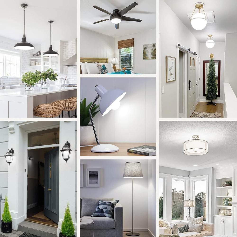 4-Pack A19 LED Light Bulbs, 100 Watt Equivalent, Daylight White 5000K, 1500LM