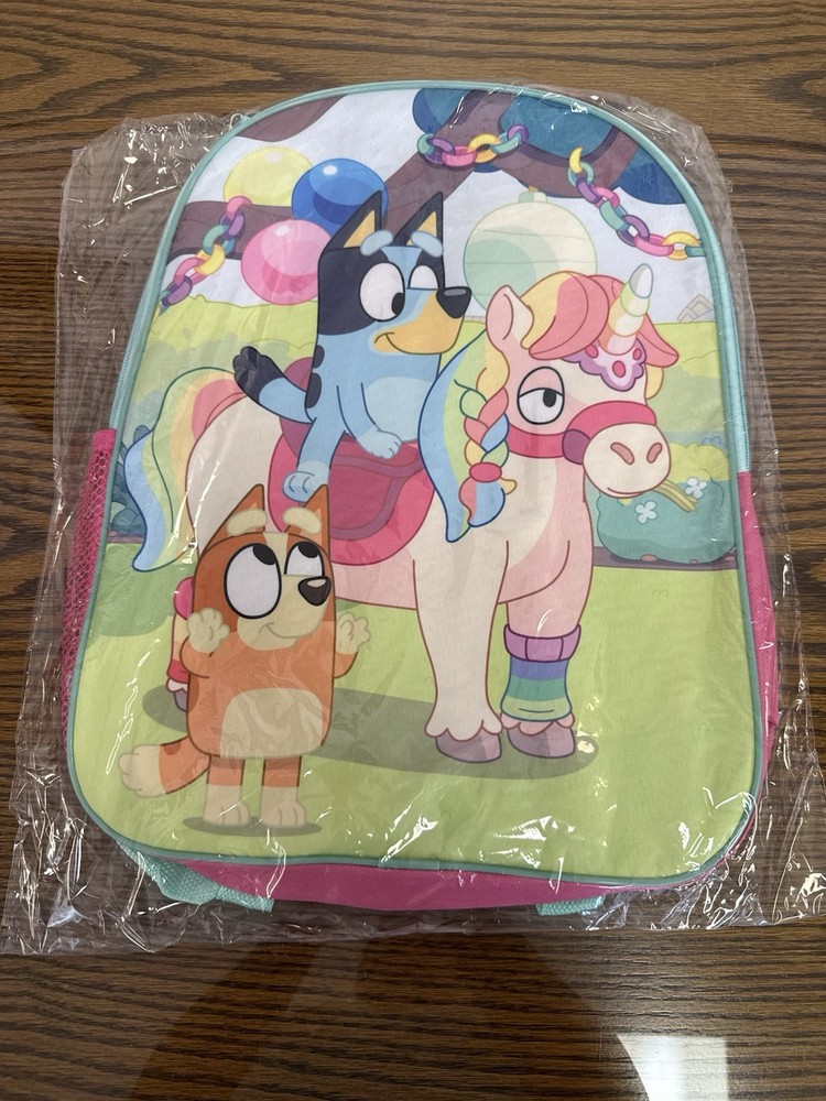 NEW, BLUEY 15" BACKPACK WITH SIDE POCKET