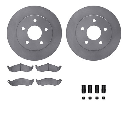 Disc Brake Kit-Rotors with 5000 Advanced Brake Pads includes Hardware DFC