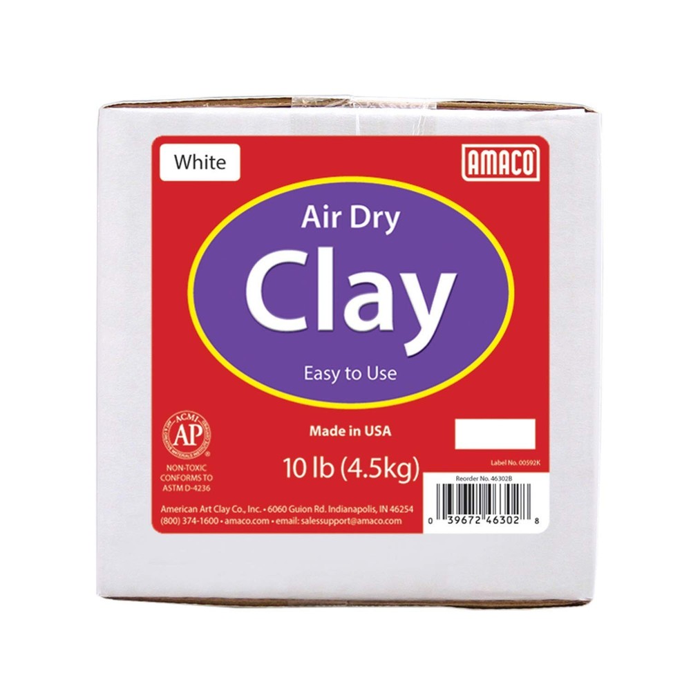 4630-2B Air Dry Modeling Clay, 10-Pound, White