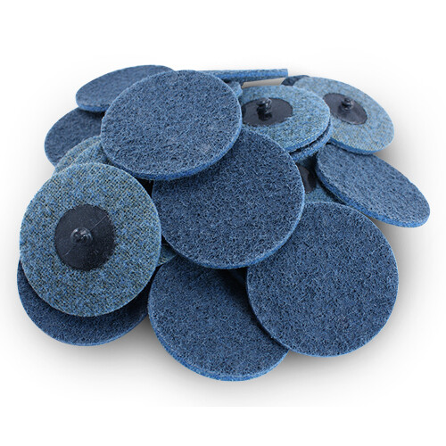 50 Pack - 3" Roloc Surface Conditioning Discs Fine - Blue Quick Change Prep Pads