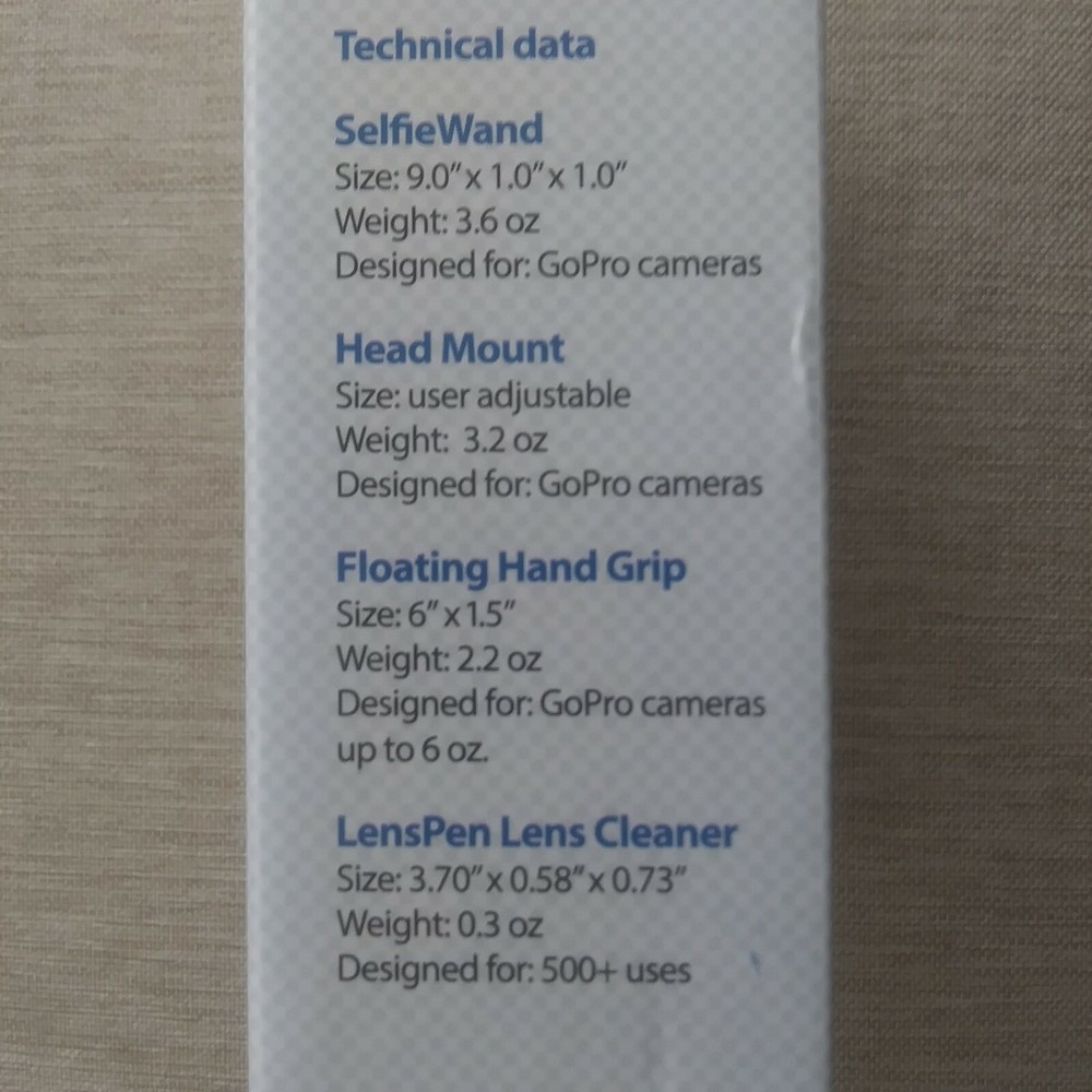 Sunpak Platinum Plus Action Camera Accessory Kit Head Mount Hand Len Selfie Wand
