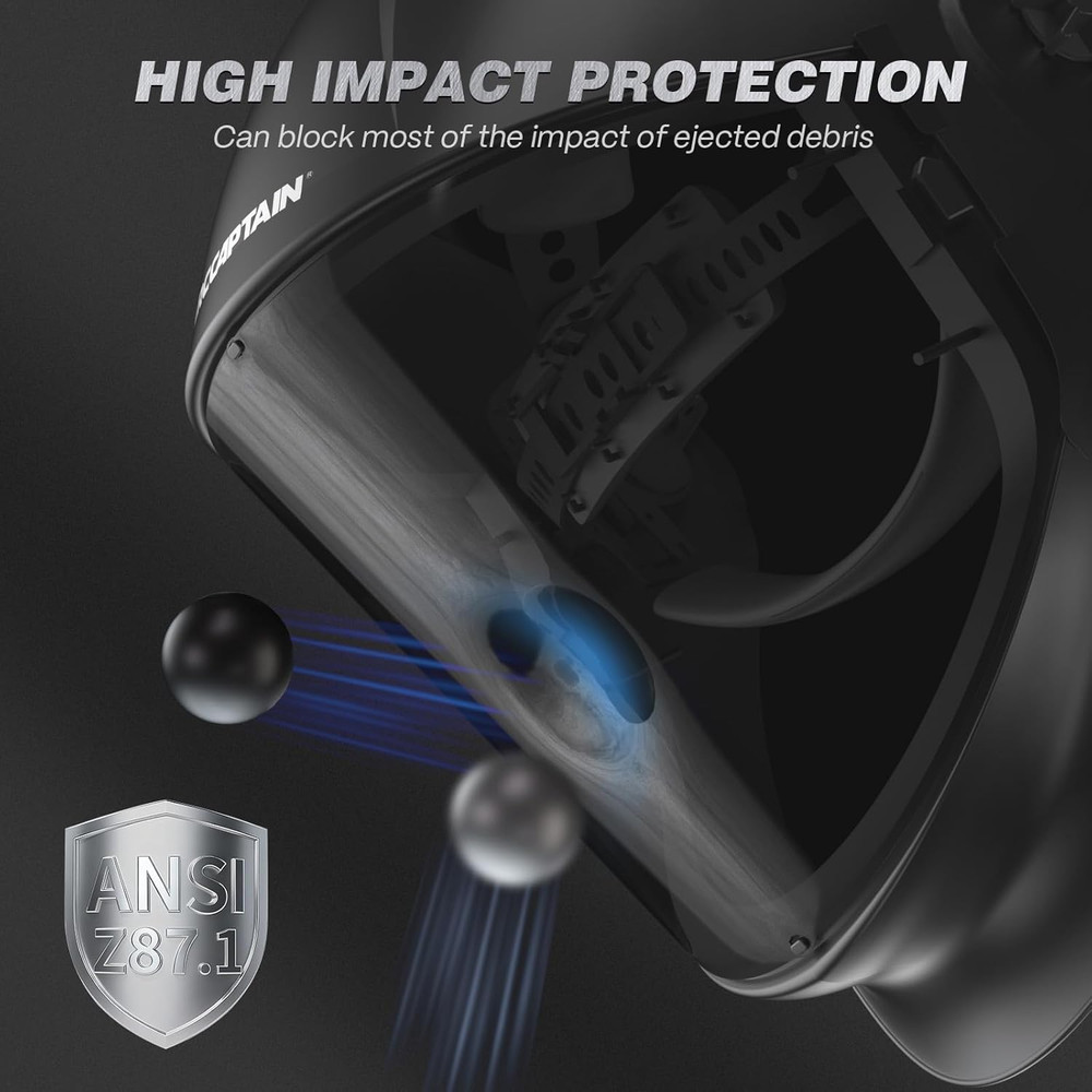 Panoramic Full Face Shield, Full Face Impact Resistant Mask with Polycarbonate V