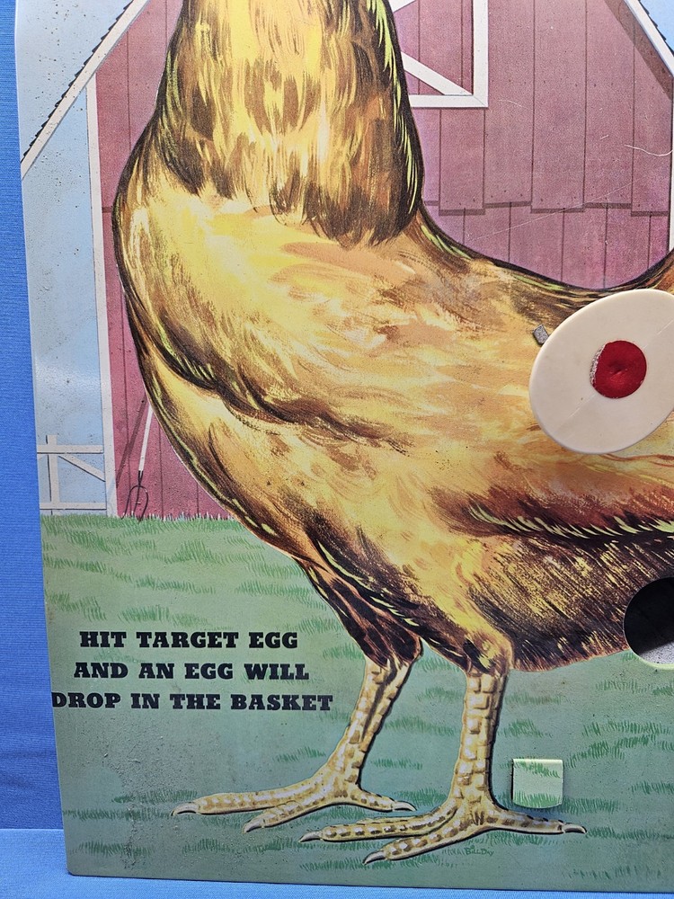 Old Tin Knickerbocker's Mother Hen Target Toy (Missing Egg/Ball)