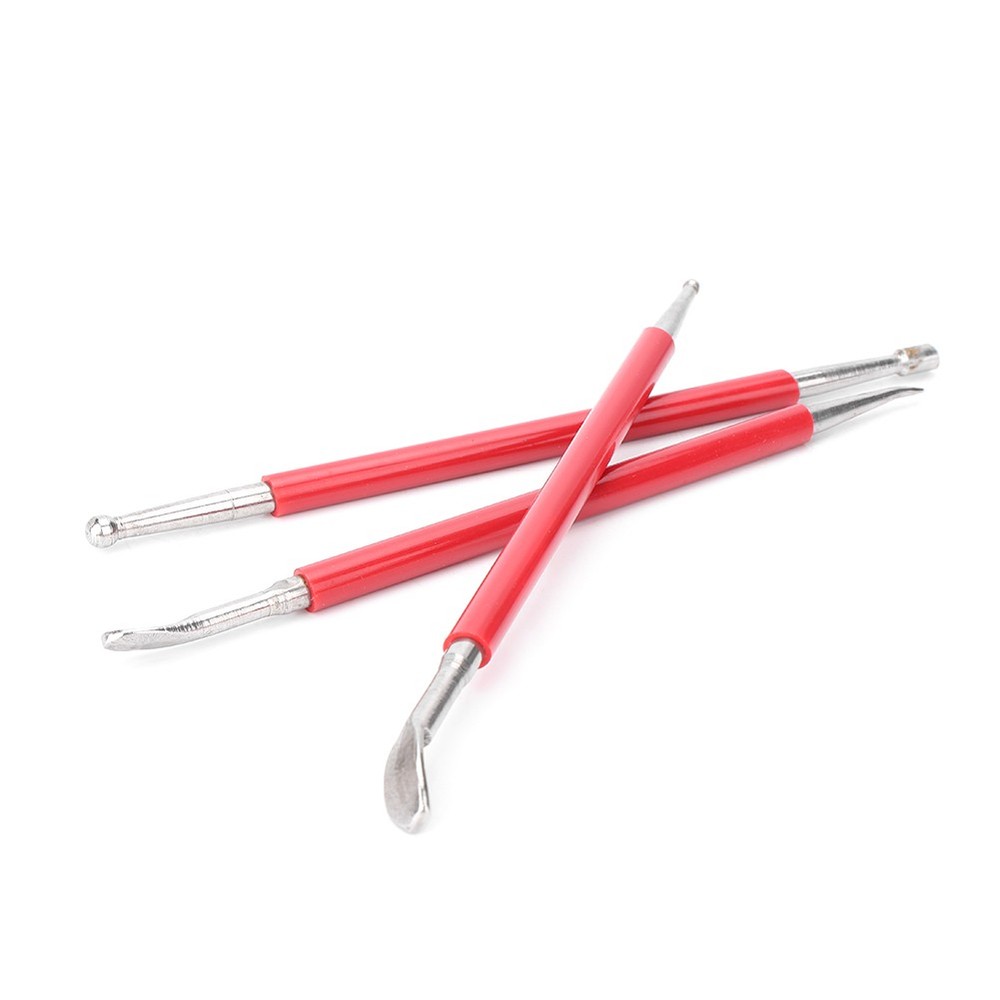 Modelling Tools Kit Set Red + Silver For shaping wax or PMC Silver Clay