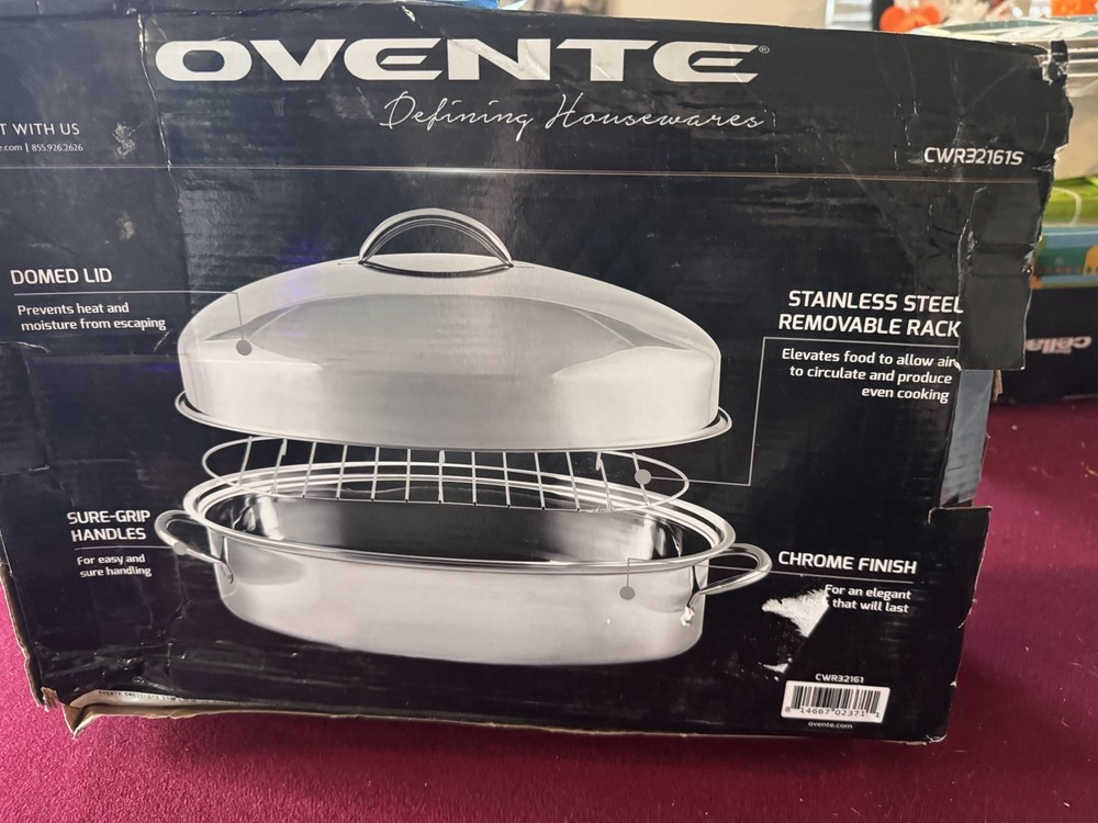 stainless steel roasting pan with rack