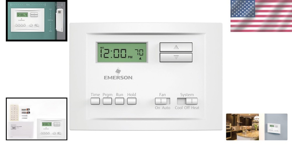 Emerson P150 Programmable Thermostat - 5-2 Day Weekday/Weekend Control