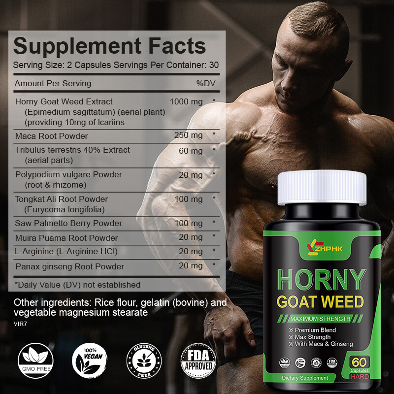 Extra Strength Testosterone Booster for Men with Horny Goat Weed Maca Root