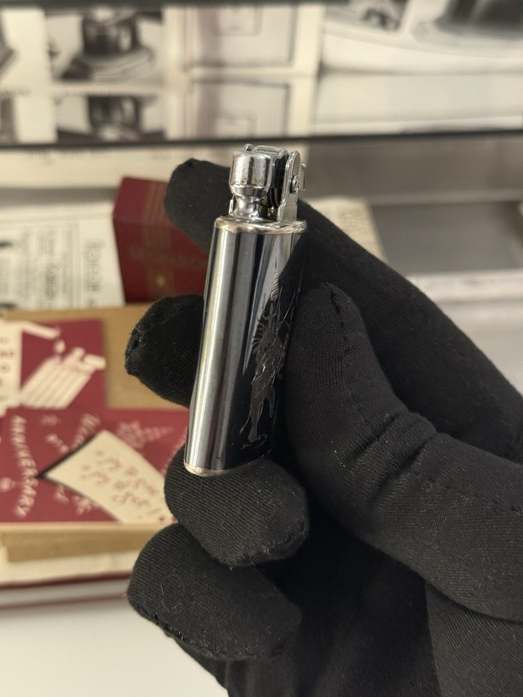 Ronson Siam Dancing Figures Sterling silver Niello lighter