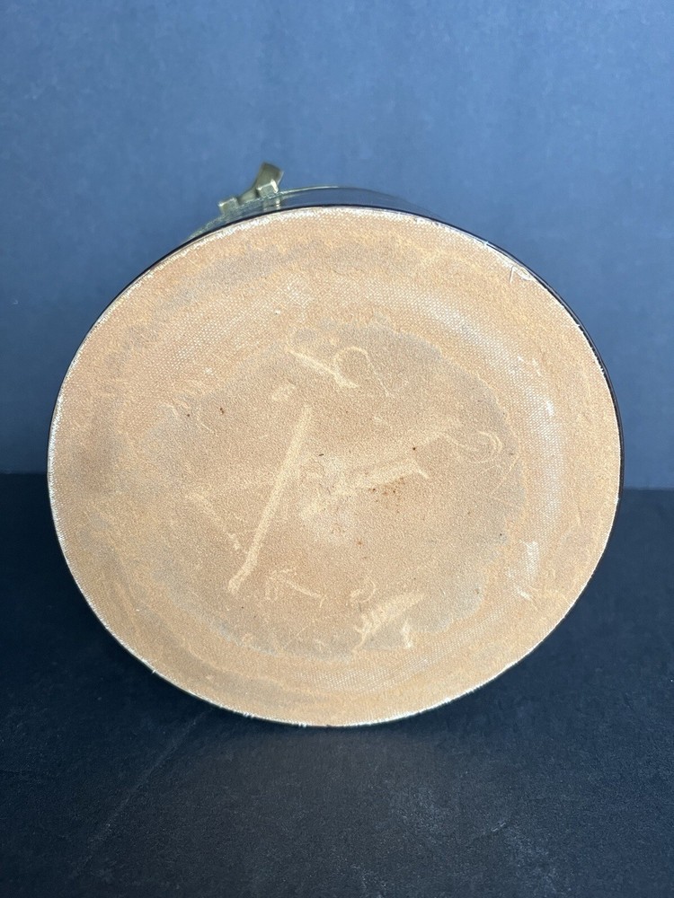 1960s leather and solid brass porthole box made in England