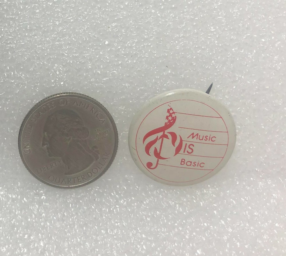 Music Is Basic Button Pin