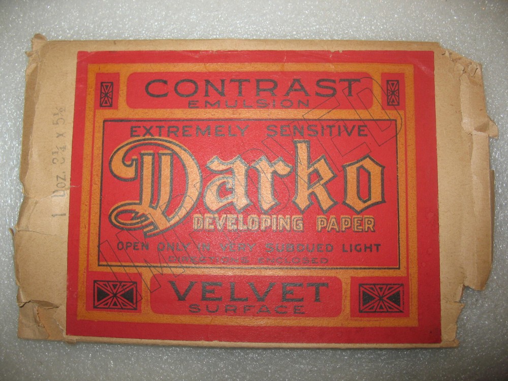 Darko Velvet Extremely Sensitive Developing Paper Empty Envelope Antique Rare