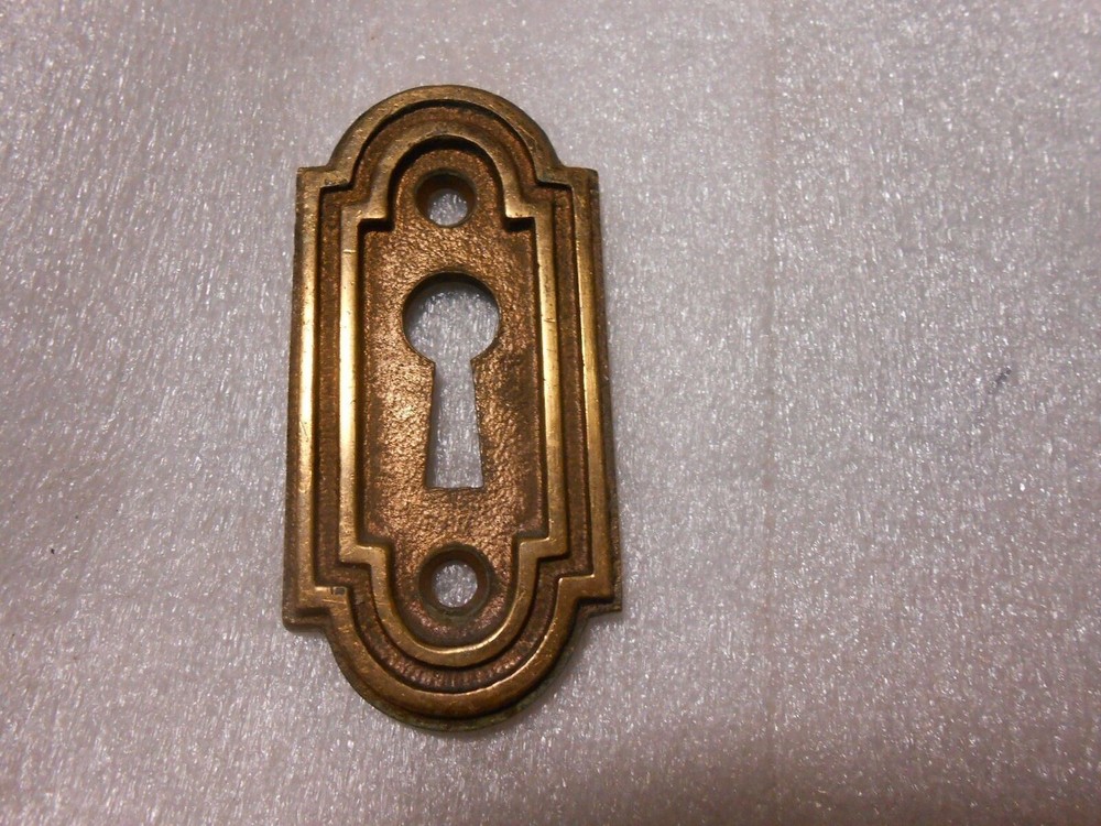 Vintage Solid Brass Skeleton Key Escutcheon Plate