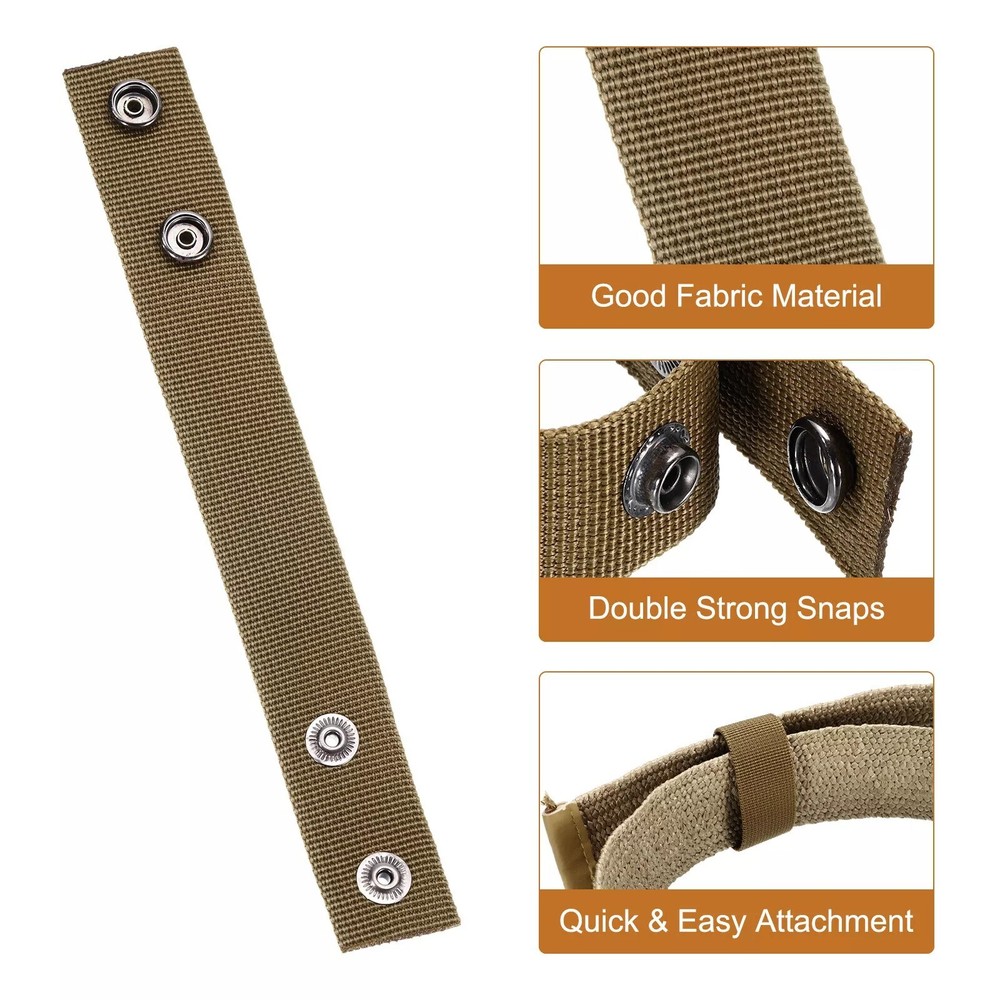Khaki Duty Belt,Nylon Belt Keeper with Double Snaps, Dense Fabric Belt Loop 4Pcs