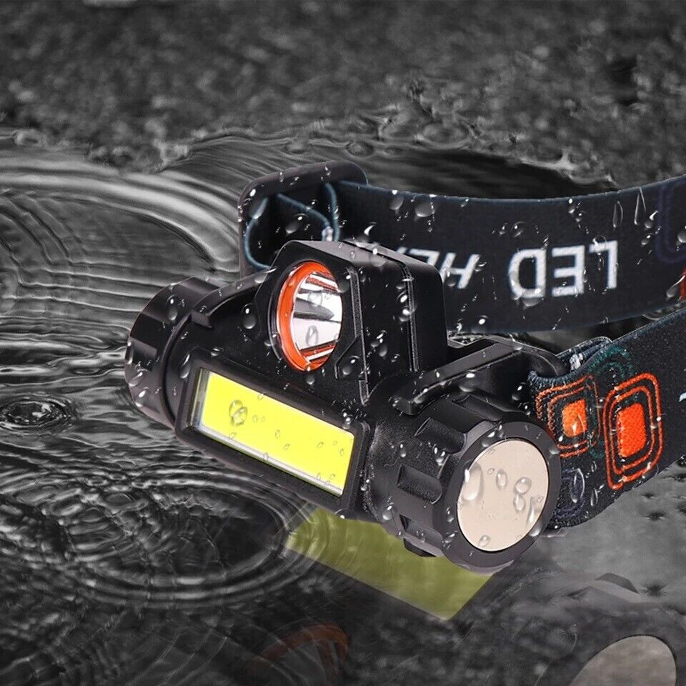 2 Pack USB Rechargeable Waterproof LED Headlamp Headlight Head Light Flashlight