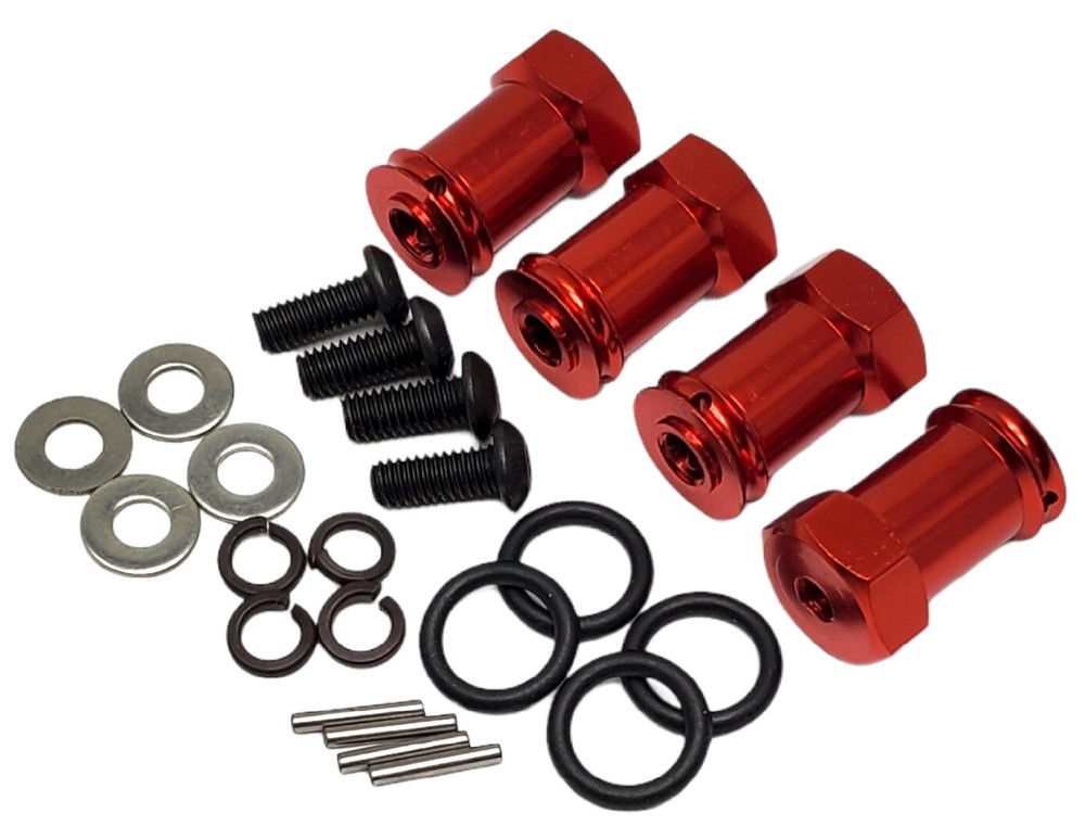 NEW NHX RC Wheel Hex Adaptor Extensions 12x20mm Red (4pc)