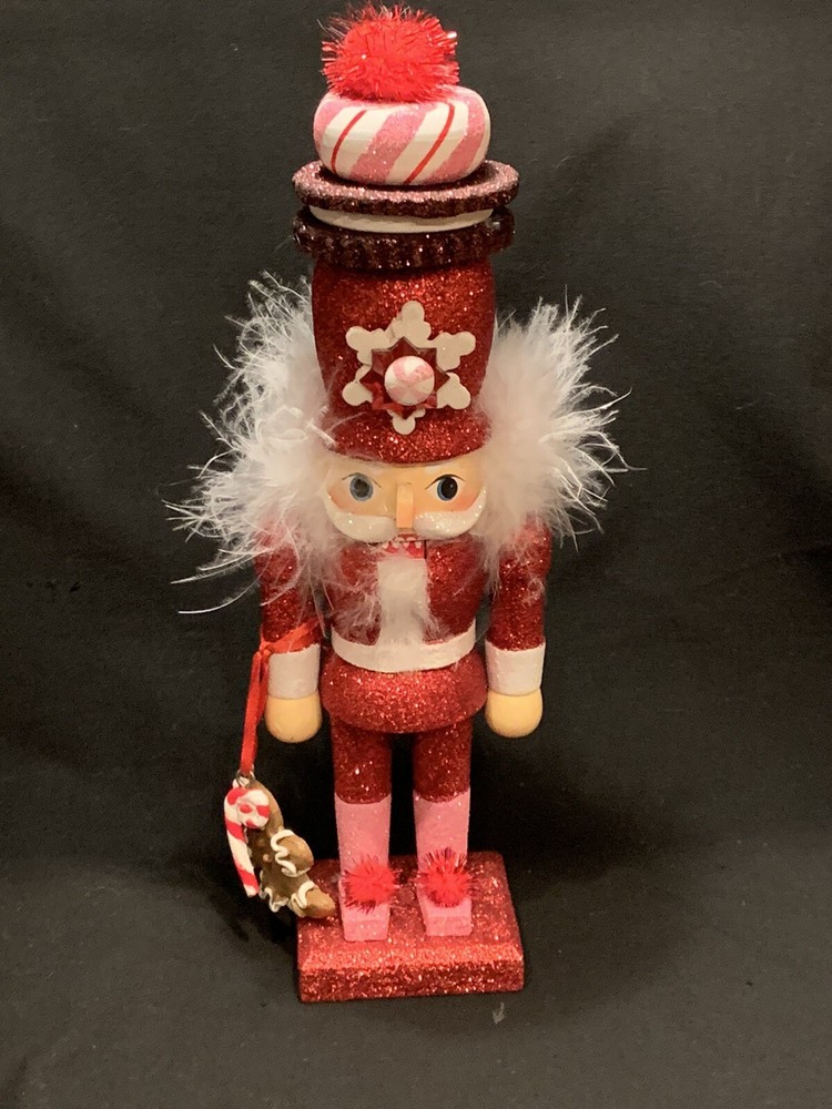 Kurt Adler 12" Red Gingerbread with Cookie Hat Nutcracker (HA0066)