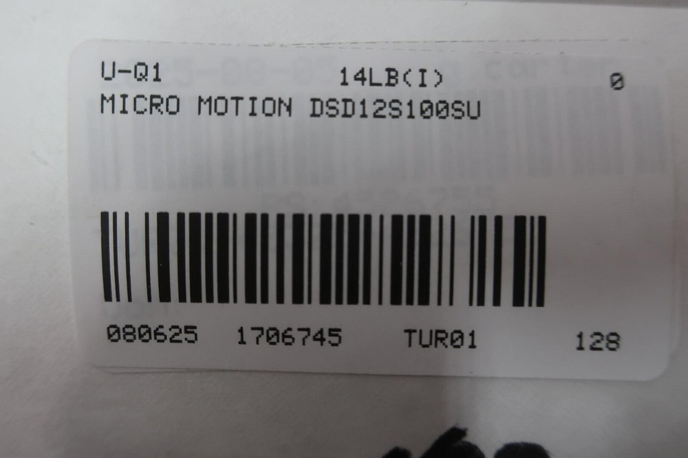 Micro Motion DS012S100SU Mass Flow Sensor