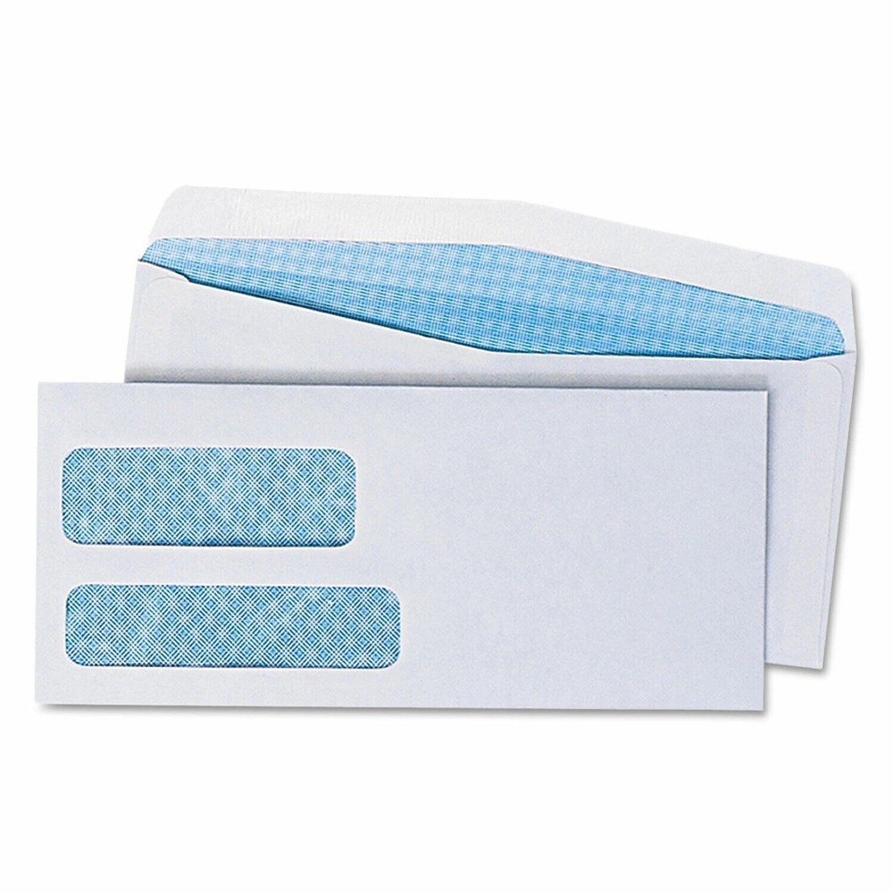 Universal UNV36301 #9 Gummed Double Window Security Envelope, 500/Box