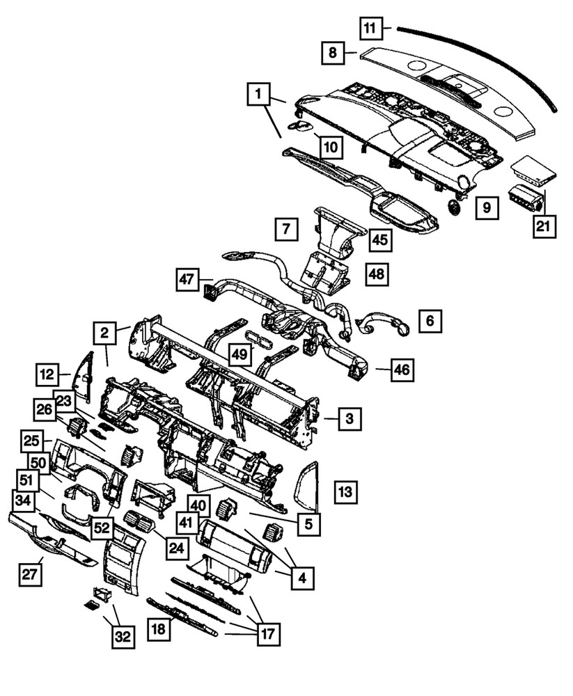 Genuine Mopar Instrument Panel Seal 5161003AA