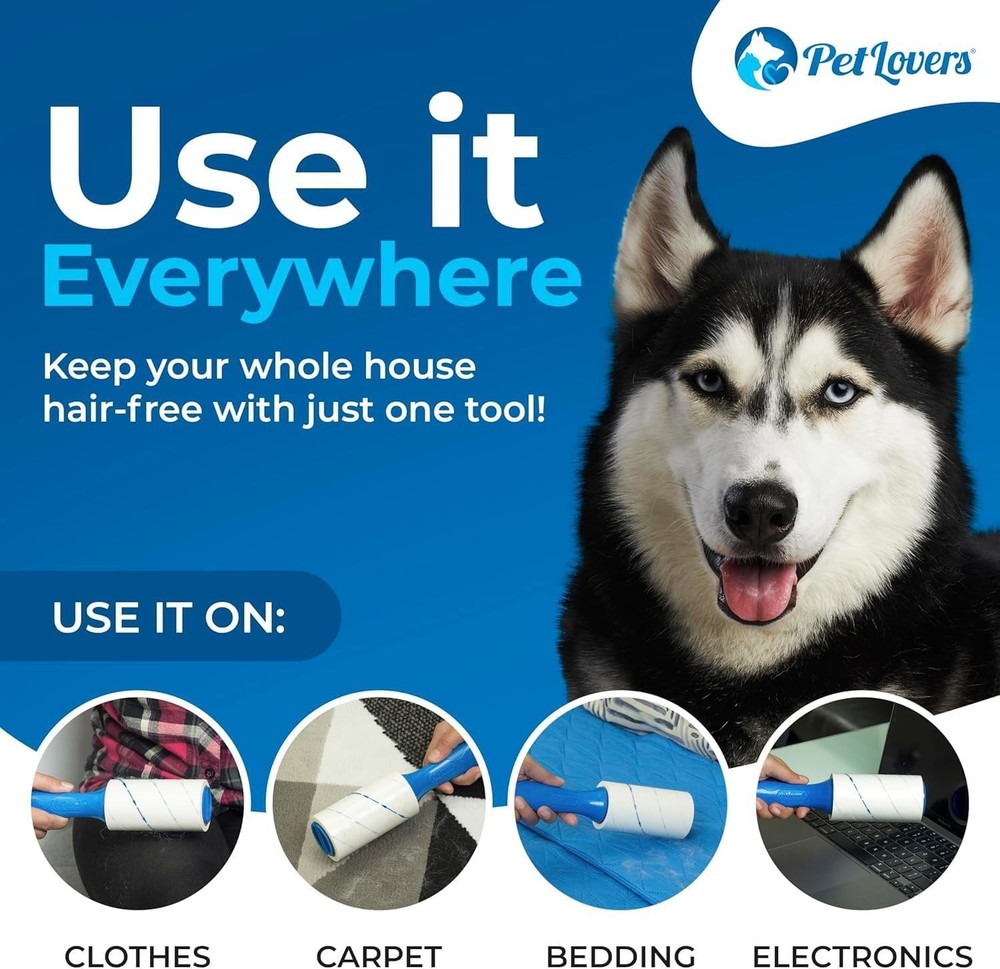 Ultimate Lint Roller Value Set - 3 Extra Sticky Rollers for Pets & Clean Clothes