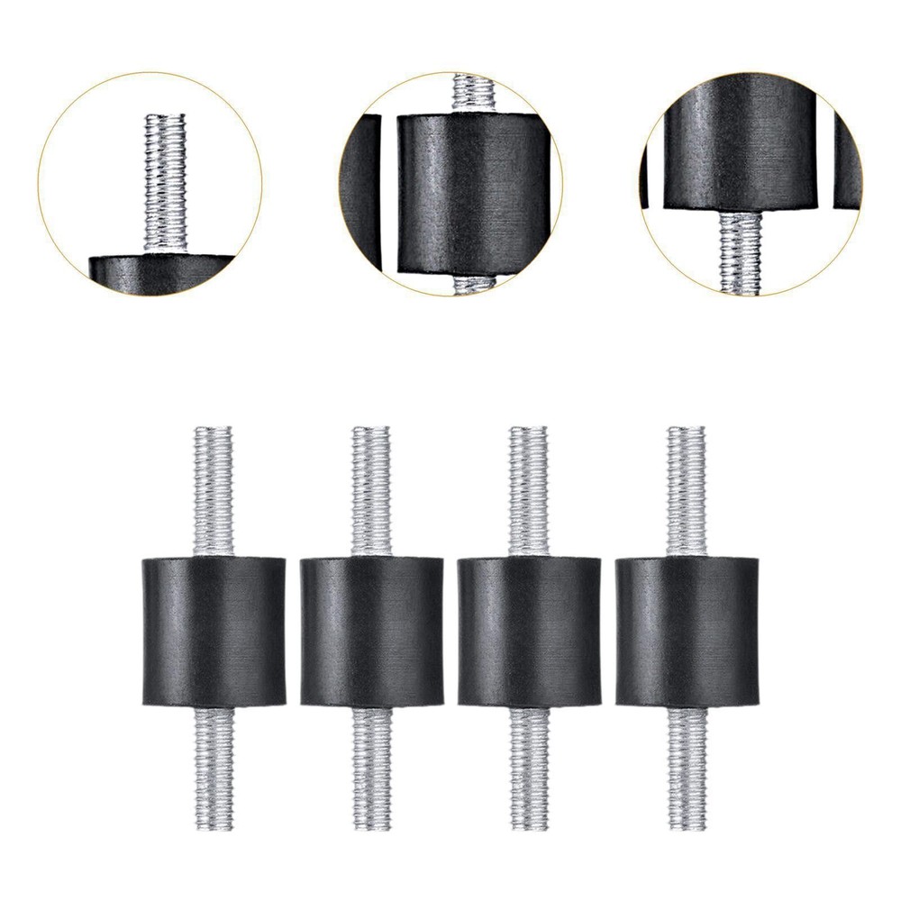 4 Pieces Rubber Studs Shock Absorber Rubber Mounts M5 with Double Screw Studs