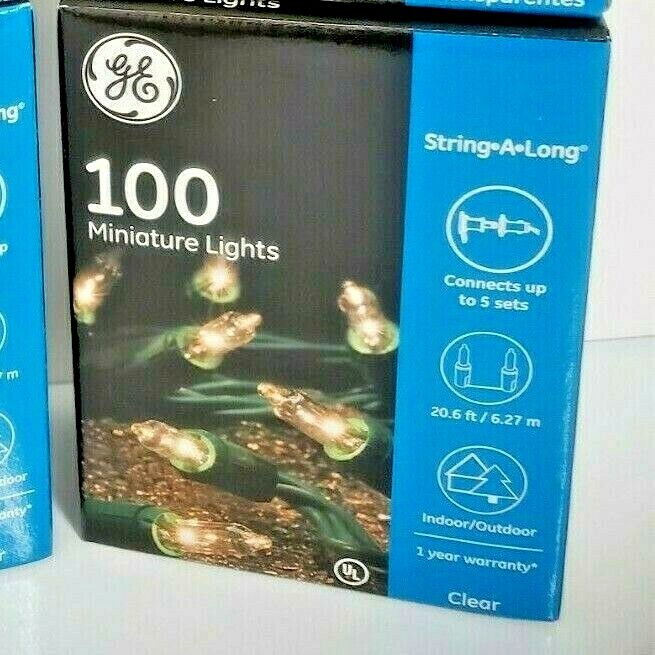 GE 100 Count String-A-Long Mini Clear Indoor/Outdoor Lights ** 2 SETS **
