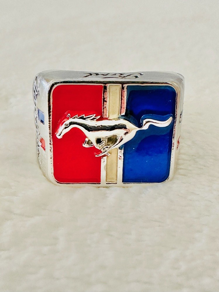 Ford Mustang Inspired Silver Ring, USA SHIP