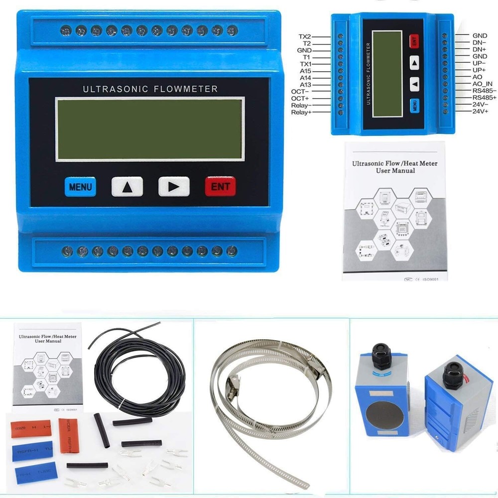 Fixed Ultrasonic Flow Meter with TM-1 Transducer Velocity Range 0~+/-10m/s