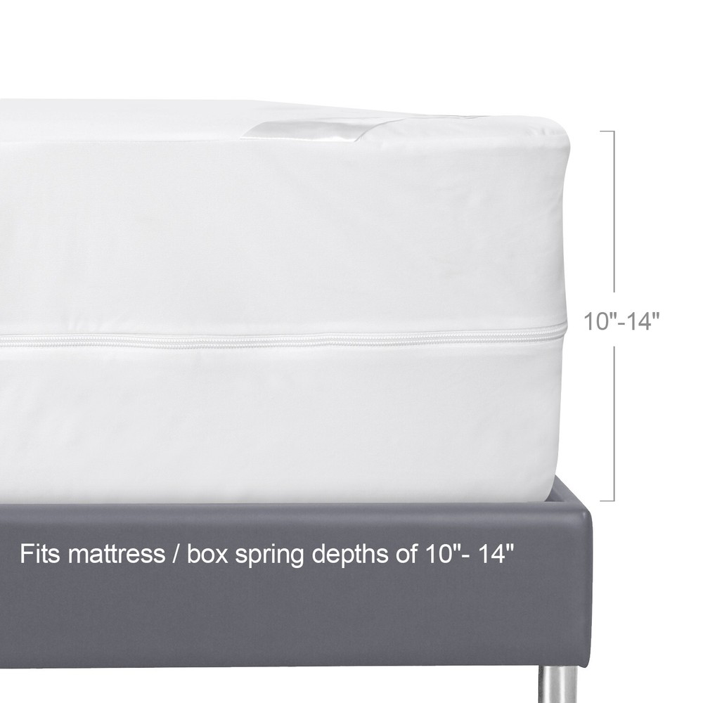 Waterproof Zippered Mattress Encasement Soft Terry Surface 2 Pack Various Size
