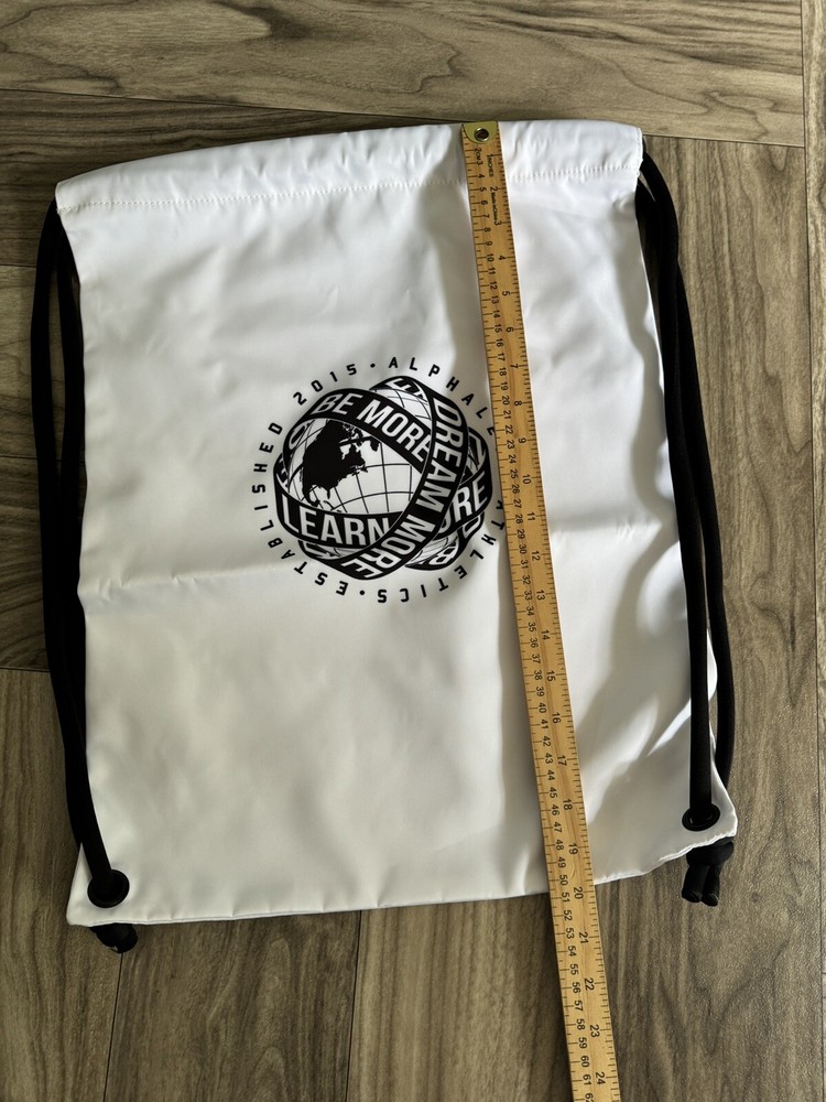 Alphalete Athletics Classic Drawstring Global Impact String Backpack White