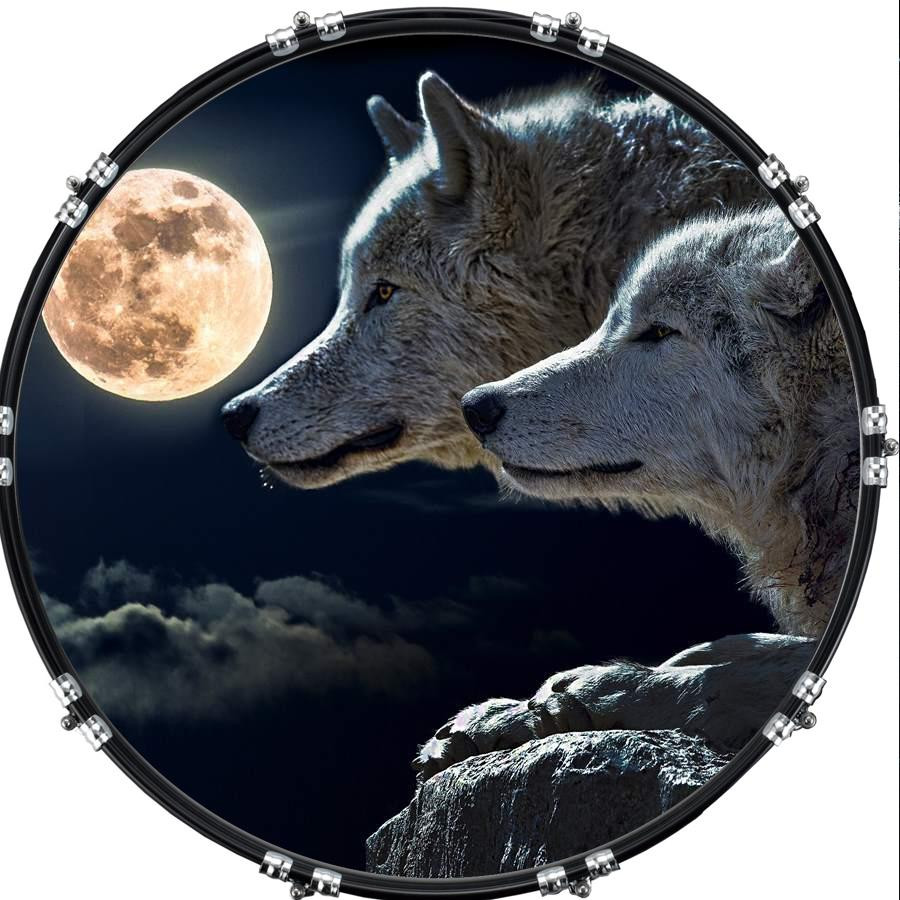 20" Custom Bass Kick Drum Front Head Graphical Graphic Mojo Moon 3