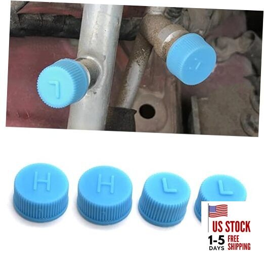 Car A/C Valve Core Caps, Leakproof R134a Air Conditioning System Charging 4PCS