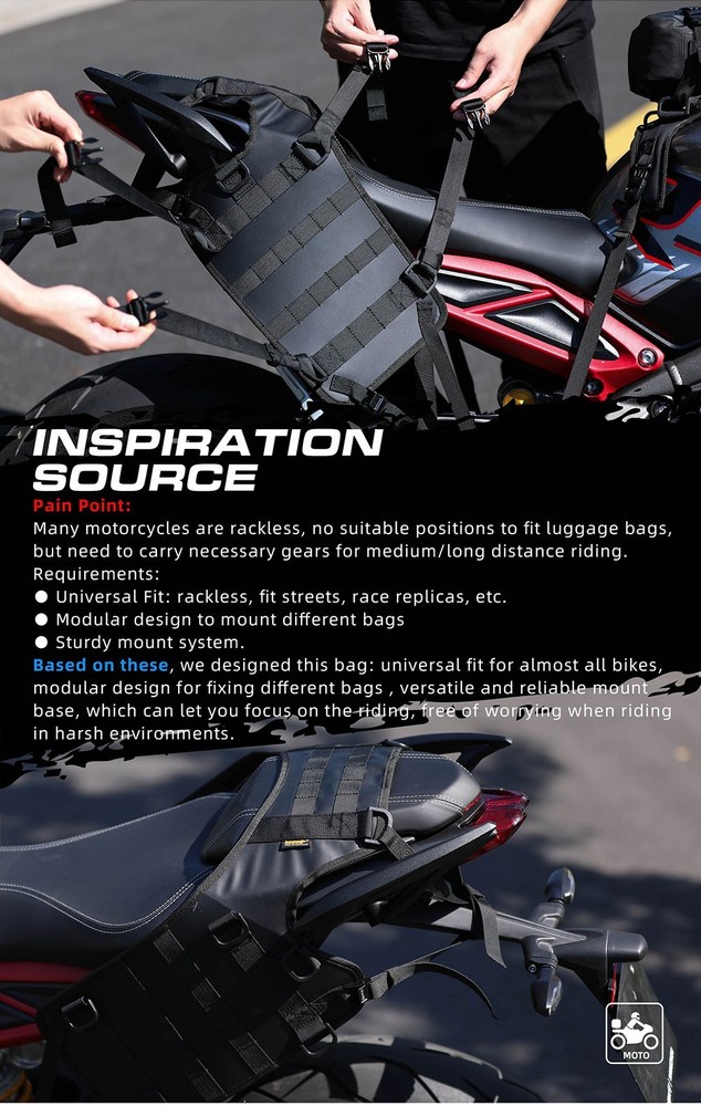 Rhinowalk Motorcycle Saddle Bag Mounting Base Saddle Base tail Luggage System