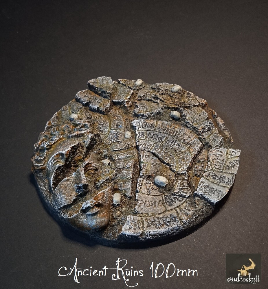 100mm ROUND RESIN BASE TERRAIN SCENERY ANCIENT RUINS
