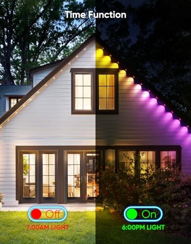 Smart Permanent Outdoor Lights, RGB with IC + Warm White, Under-Eave Lighting,