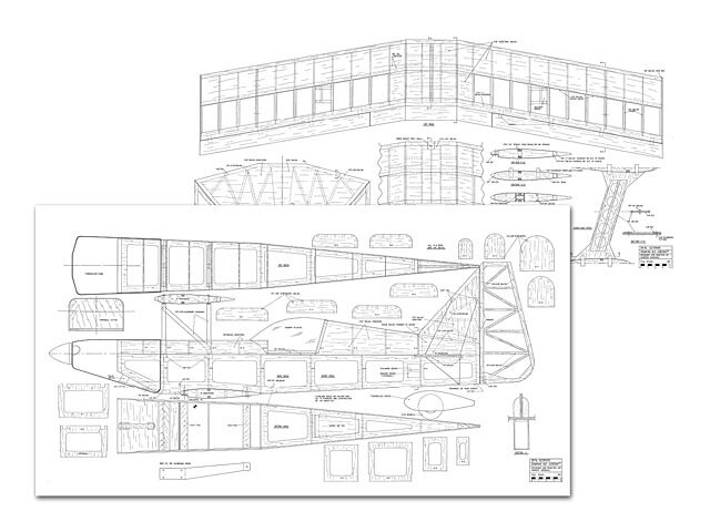 28% Ultimate Biplane 64" WS RC Model Airplane Printed Plans & Templates