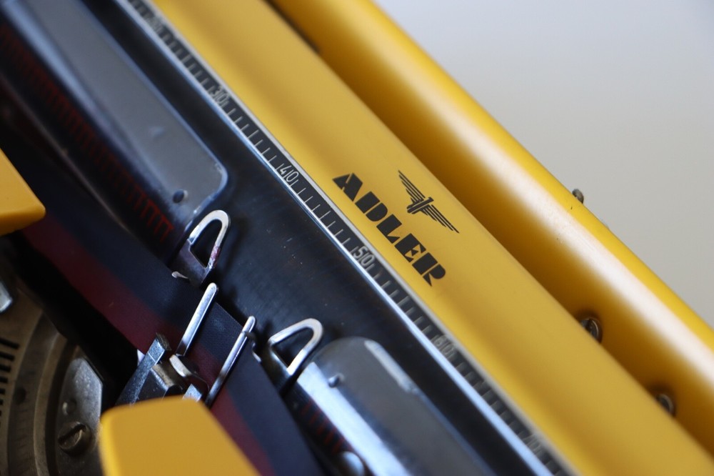 Bright Yellow Adler Manual Typewriter ***** Excellent Working Condition *****