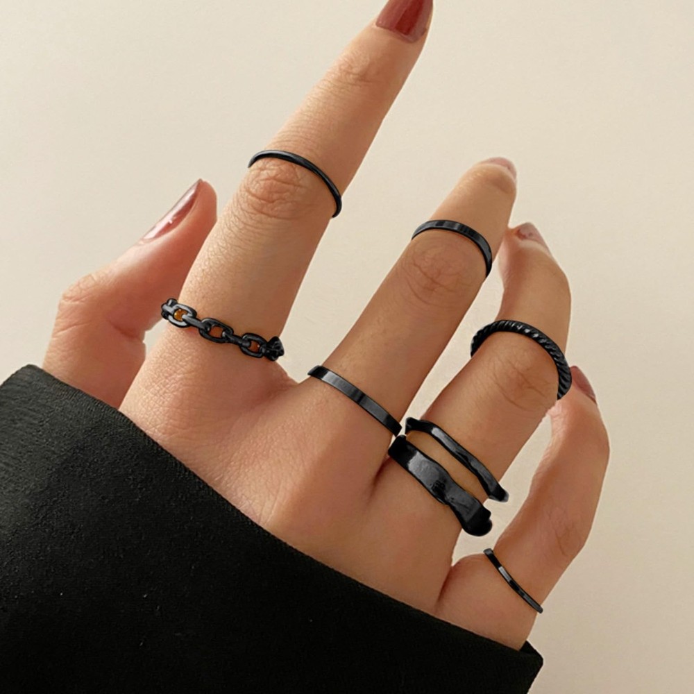 Knuckle Rings Set for Women,Simple Smooth Finger Stackable Rings Set Vintage ...