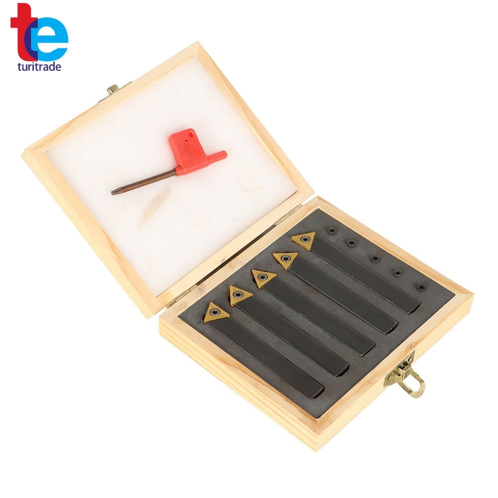 5 Pack 1/2" Carbide Indexable Turning Tool Lathe Tool Bit With Carbide Inserts